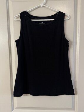Cotton Black Tank Top, Medium, Talbots